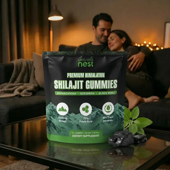 Συσκευασία Wellness Nest Premium Himalayan Shilajit Gummies 1.500 mg με 75% Φουλβικό Οξύ